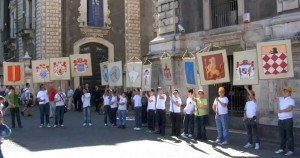 L'esposizione dei Blasoni a Piazza Duomo